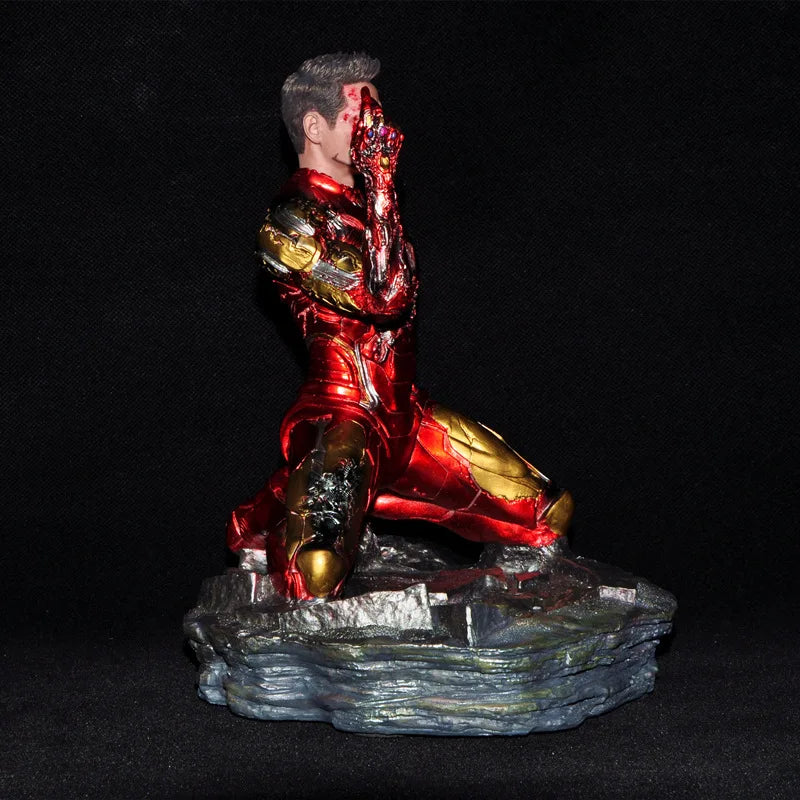 Iron Man Figur – Harzstatue MK85 Beschädigte kniende Pose