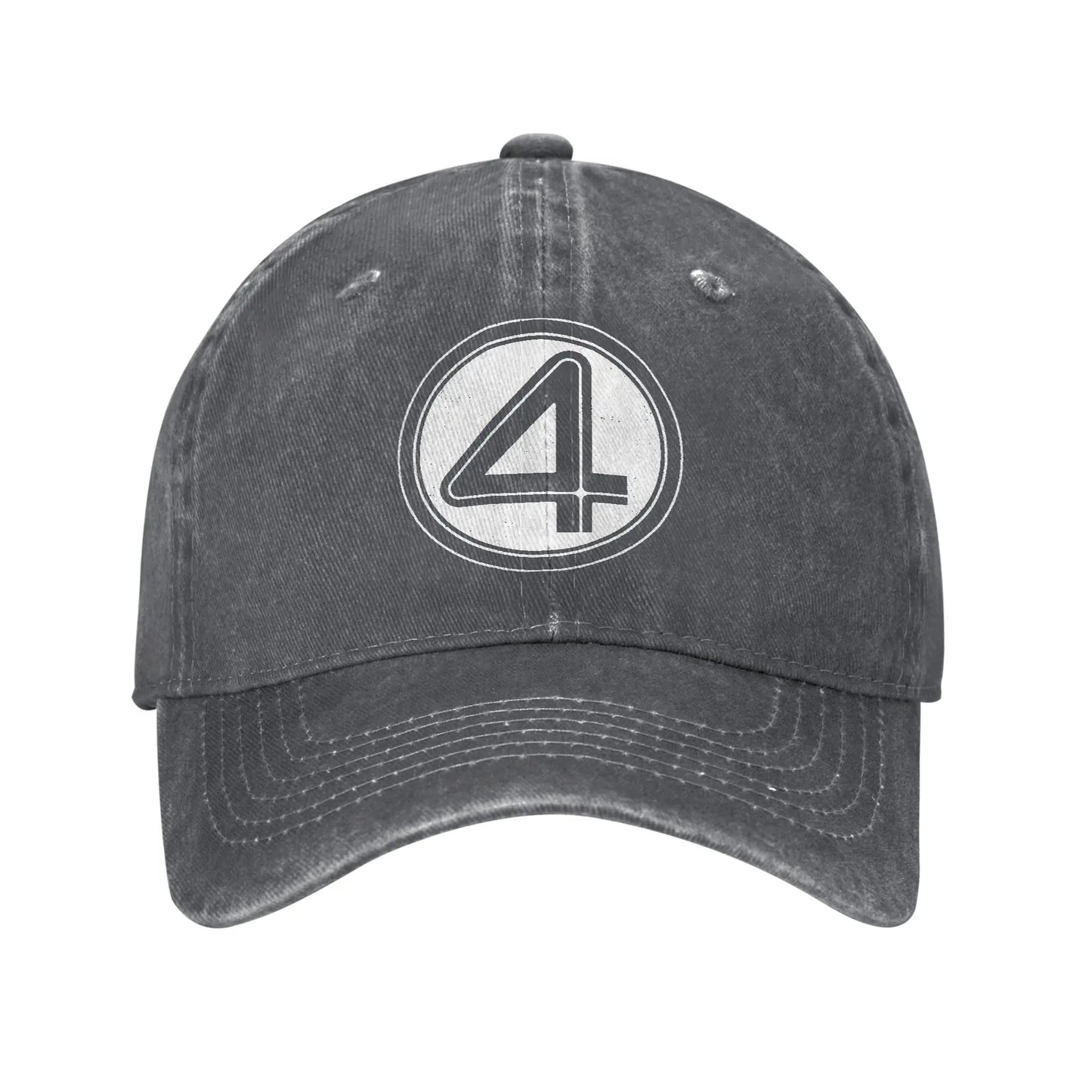 Fantastic Four Cap – Dunkelgrauer Used-Denim