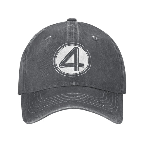 Fantastic Four Cap – Dunkelgrauer Used-Denim