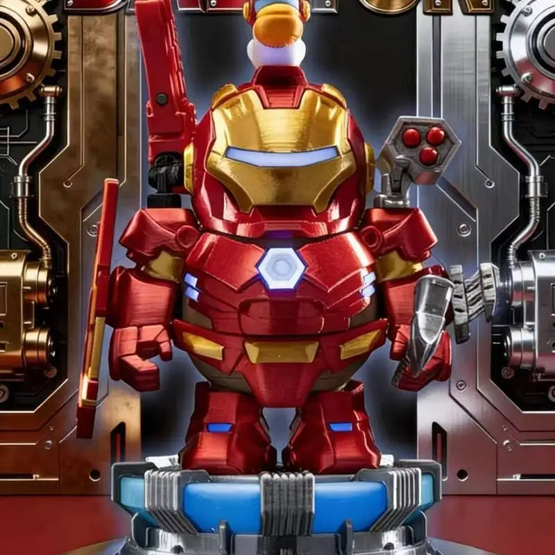 Capybara Iron Man Figur – Rot-Goldene Rüstung