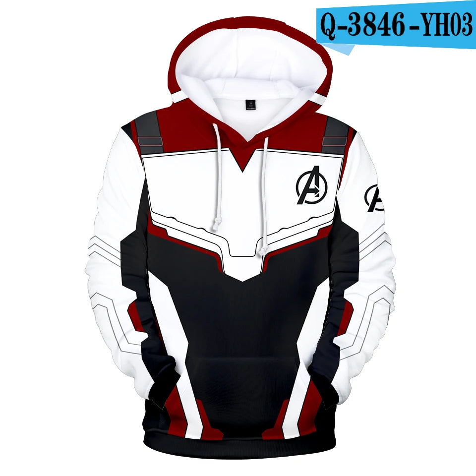 Avengers Endgame Hoodie - Quantenanzug 3D Weiß Rot