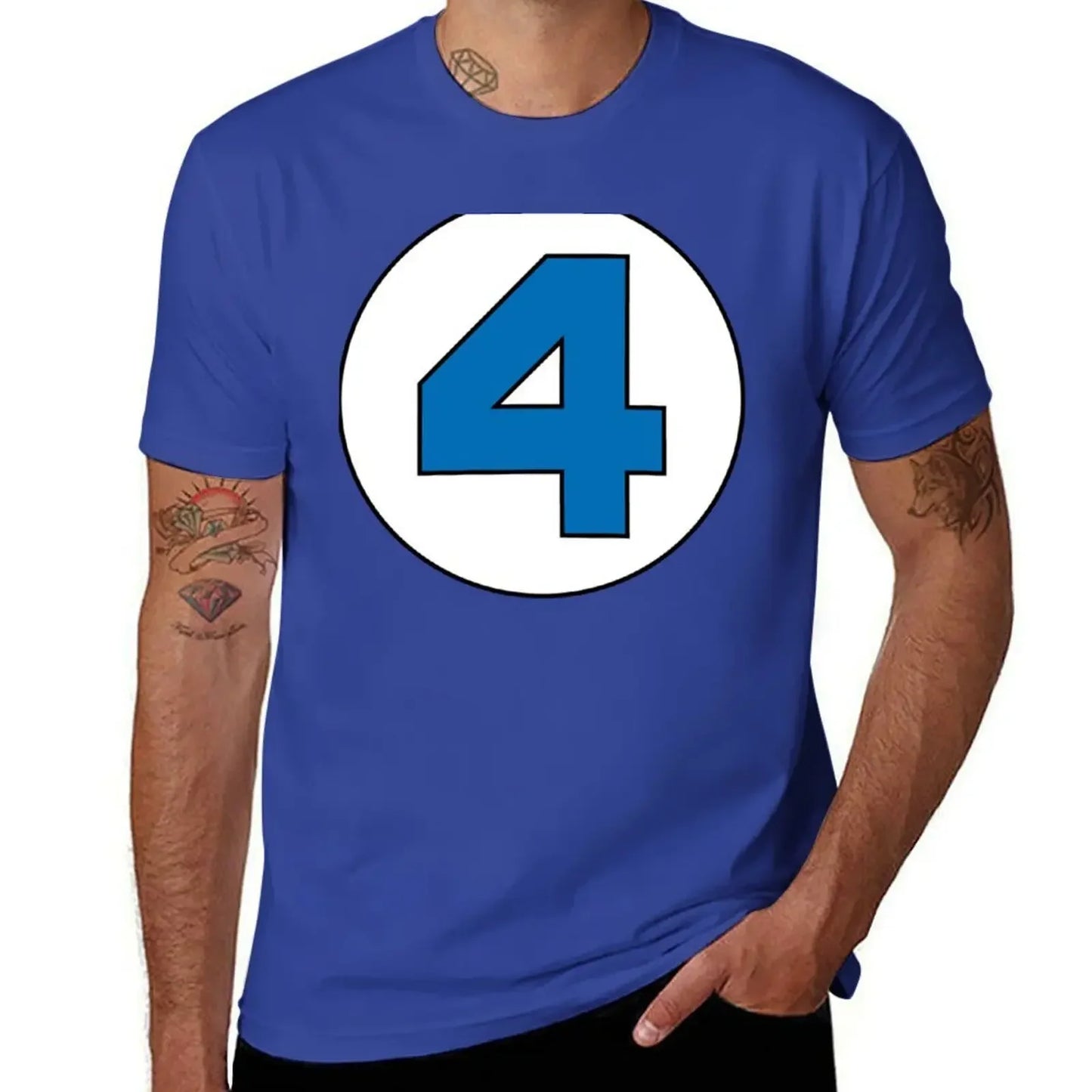 T-Shirt Die Fantastischen Vier – Rundes Schwarzes Logo Übergröße