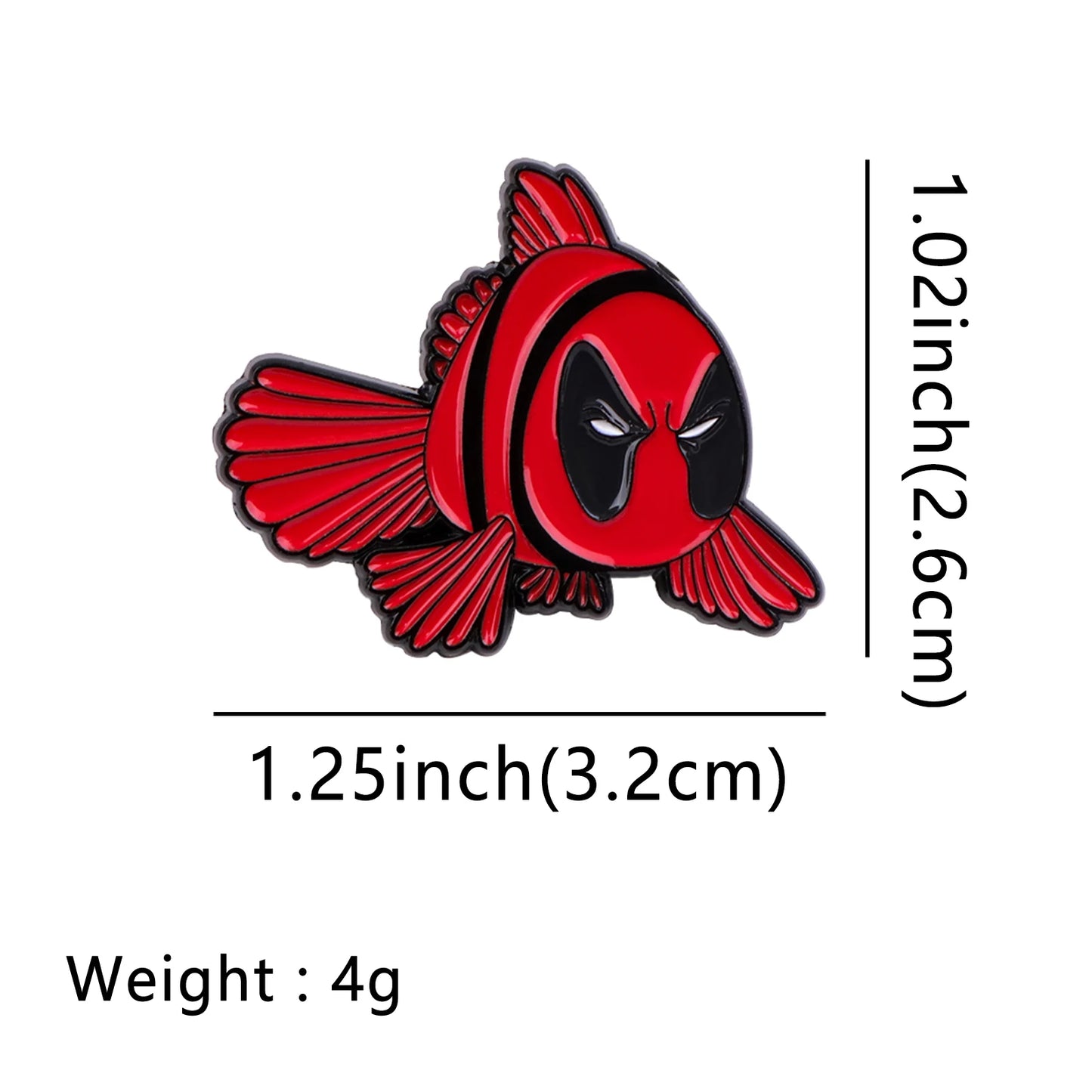 Metallpin Deadpool Fisch - Parodie Anstecker Clownfisch