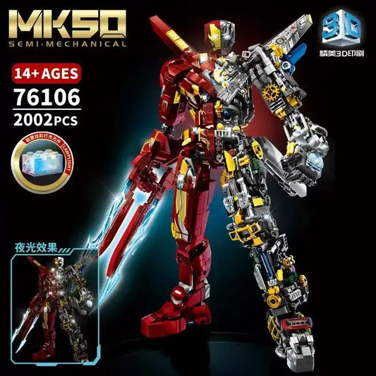 Set Bausteine Iron Man MK50 Halbmechanisch - 2002 Teile Leuchteffekt