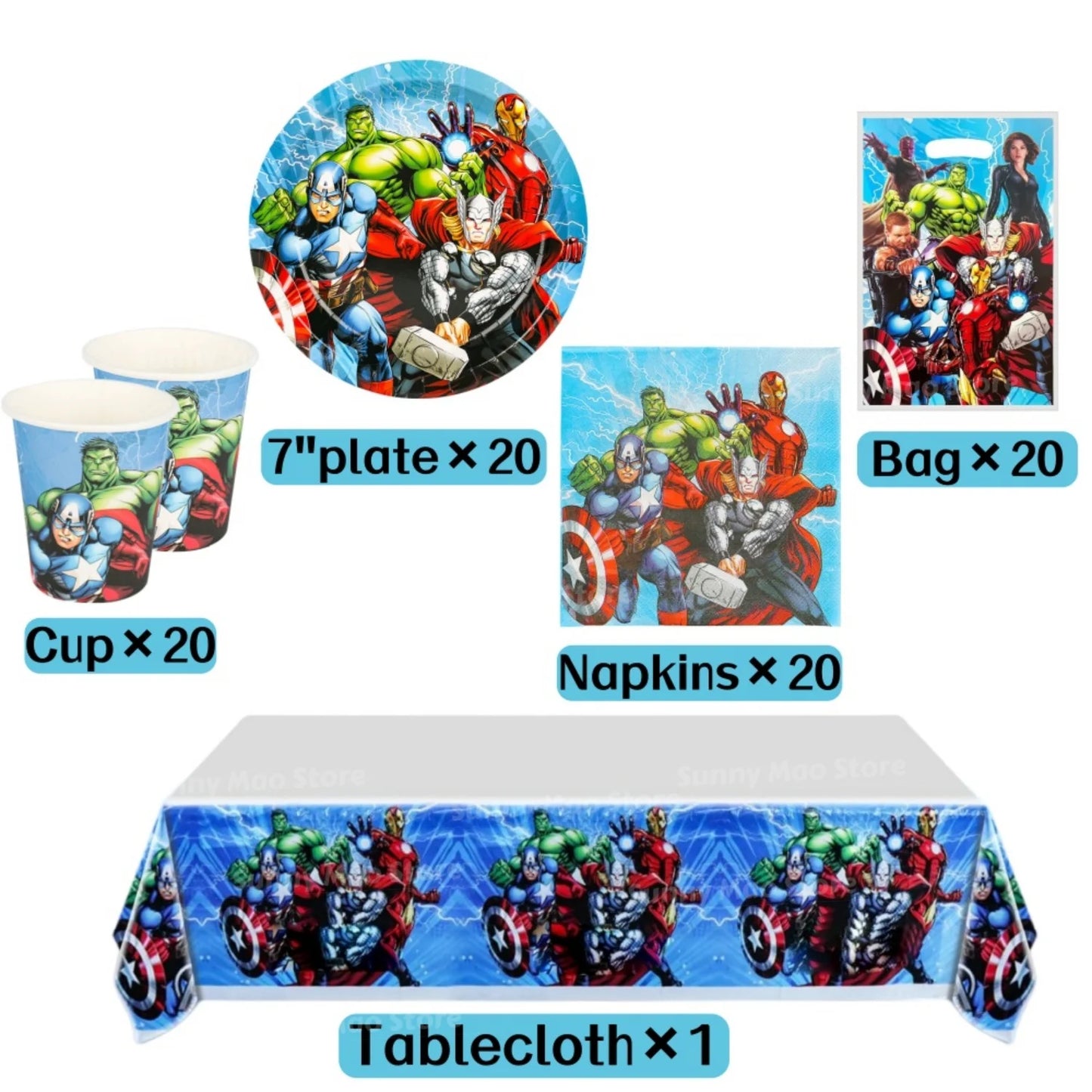 Avengers Geburtstagsdeko-Set - Zahlenballons Iron Man Spider-Man