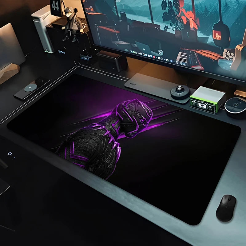 XXL Gaming Mousepad Black Panther - Schwarz Monochrom Schreibtisch