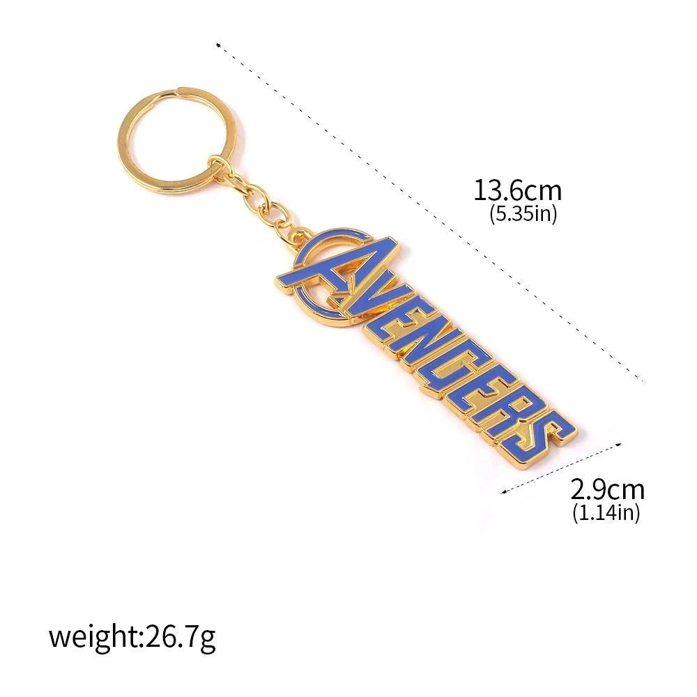 Schlüsselanhänger Avengers - Text Blau Gold