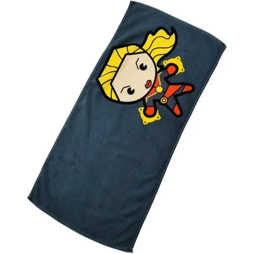 Kinderhandtuch Avengers Captain Marvel – Cartoon-Gesicht Grau