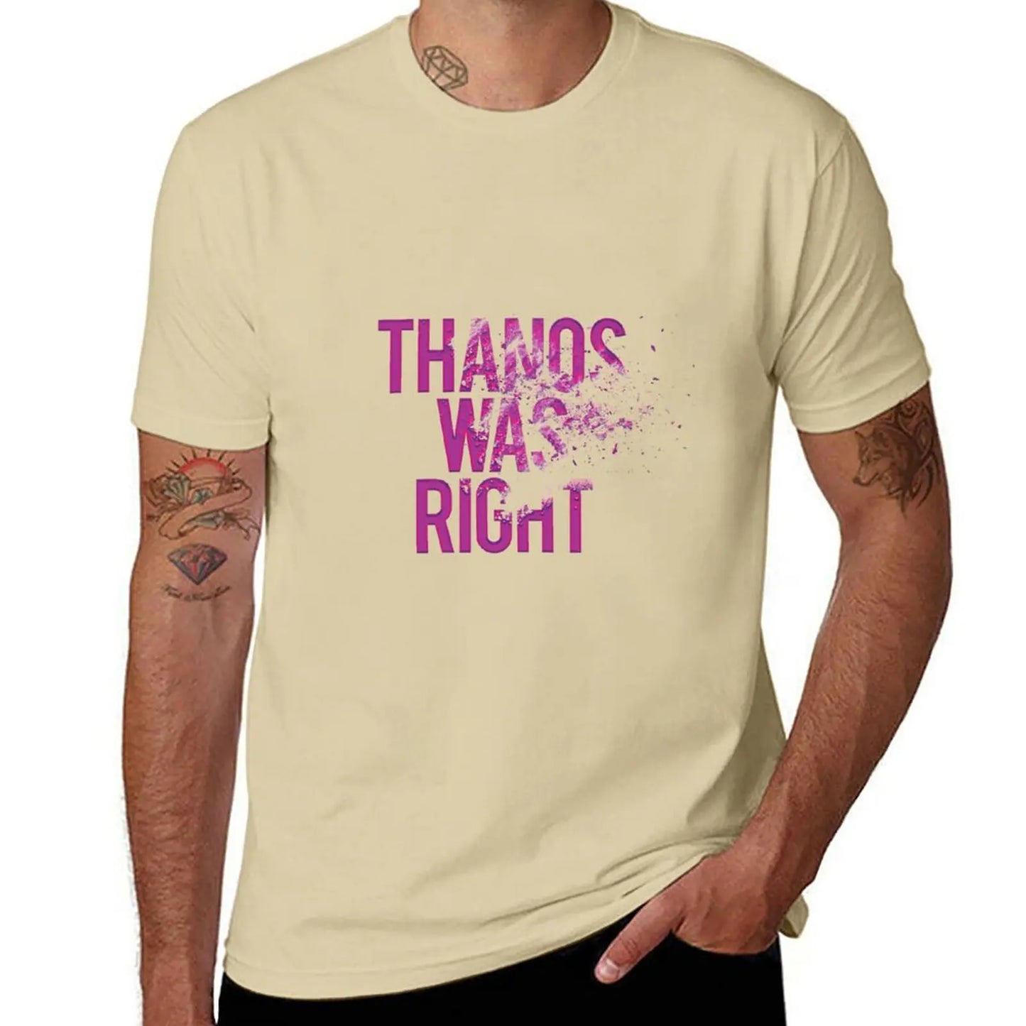 T-Shirt Thanos Was Right - Text mit Staubeffekt Herren