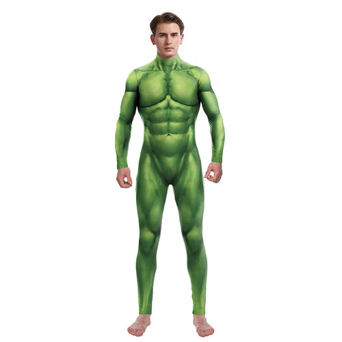 Hulk Kostüm - Grüner Ganzkörper-Muskelanzug