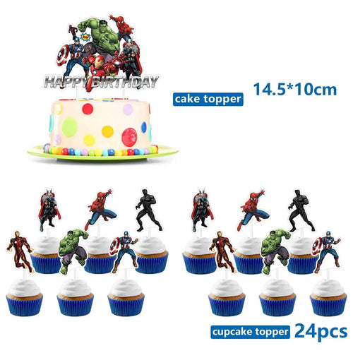Avengers Geburtstag Deko - Tortenaufsätze x25