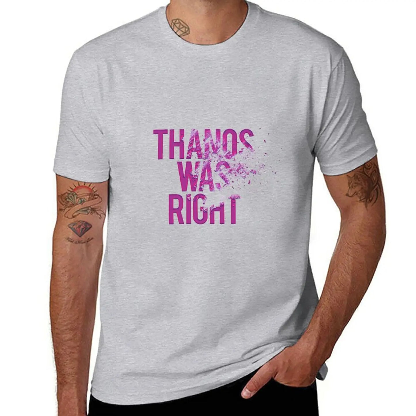 T-Shirt Thanos Was Right - Text mit Staubeffekt Herren