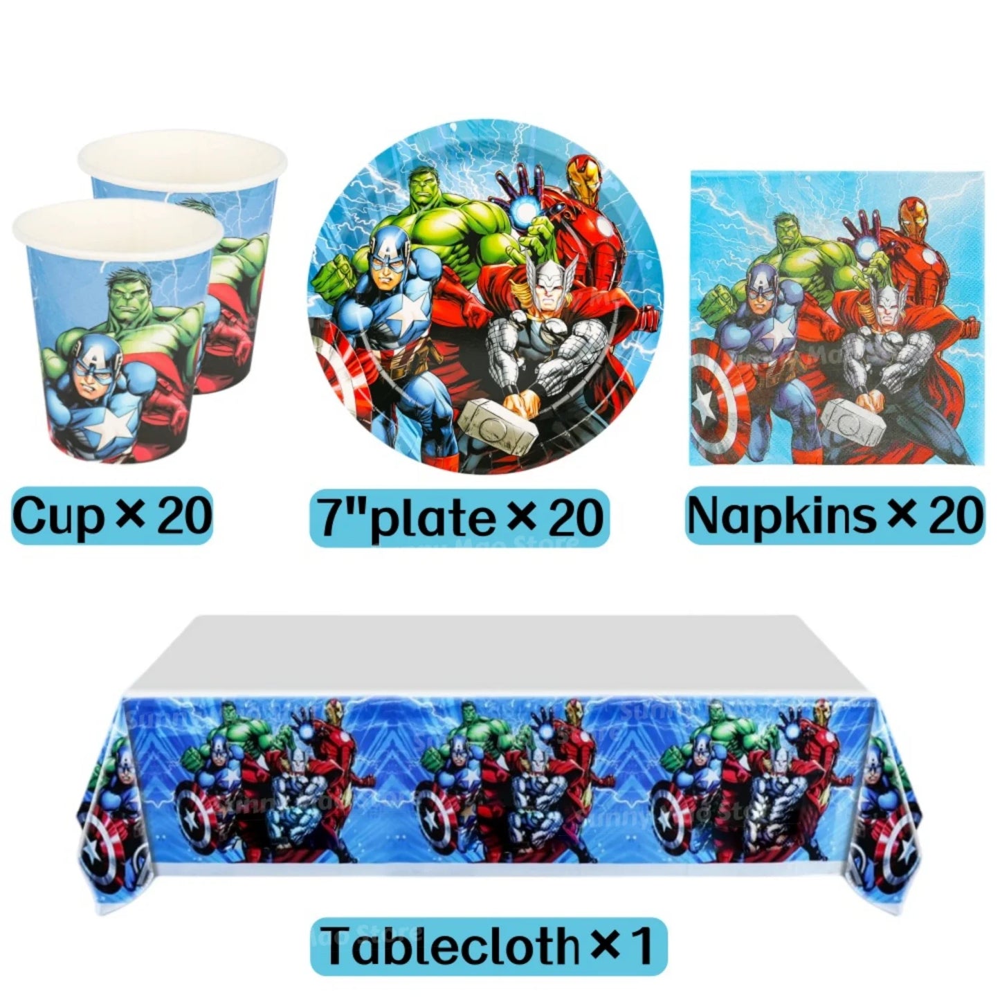 Avengers Geburtstagsdeko-Set - Zahlenballons Iron Man Spider-Man