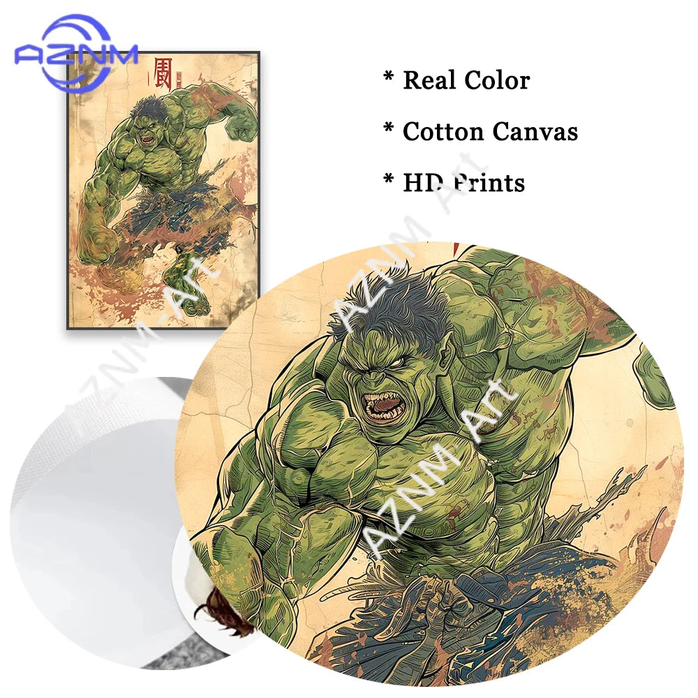 Poster Avengers Hulk – Japanischer Vintage-Stil