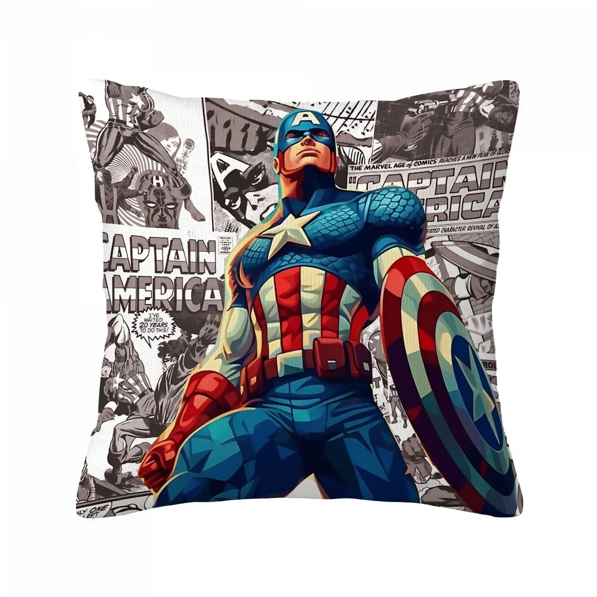 Captain America Kissenbezug - Stolze Pose Zeitungshintergrund