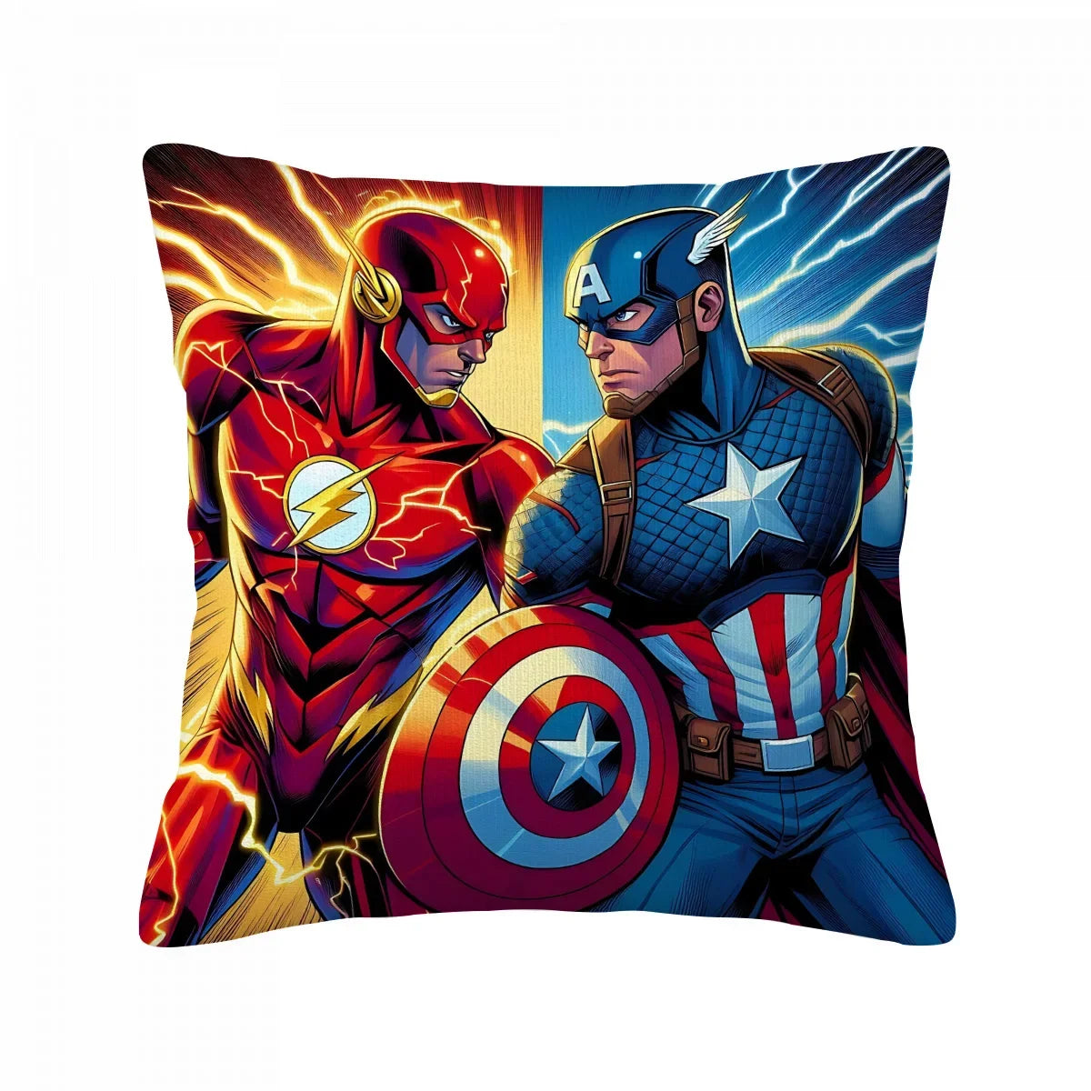 Kissenbezug Avengers Gruppe – Captain America vs. Flash