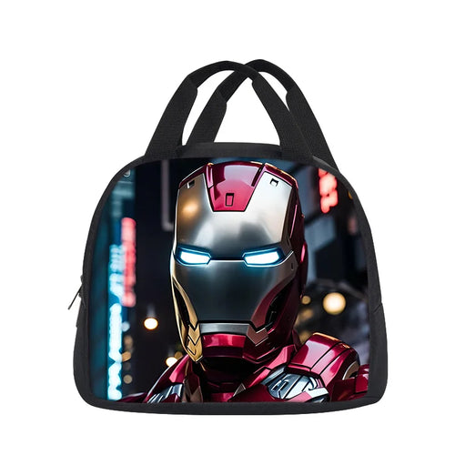 Avengers Iron Man Lunchtasche - Brustbild Helm Neon Stadt