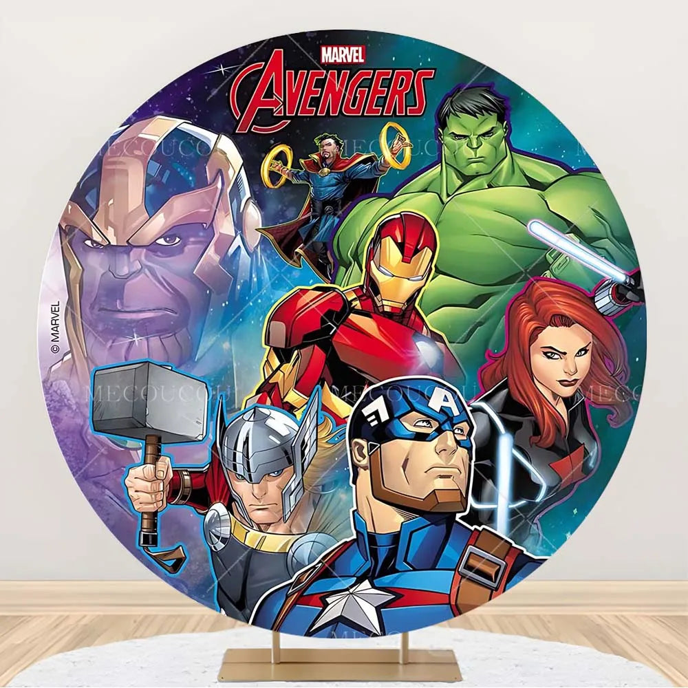 Runder Avengers-Hintergrund - Helden-Geburtstagsdeko
