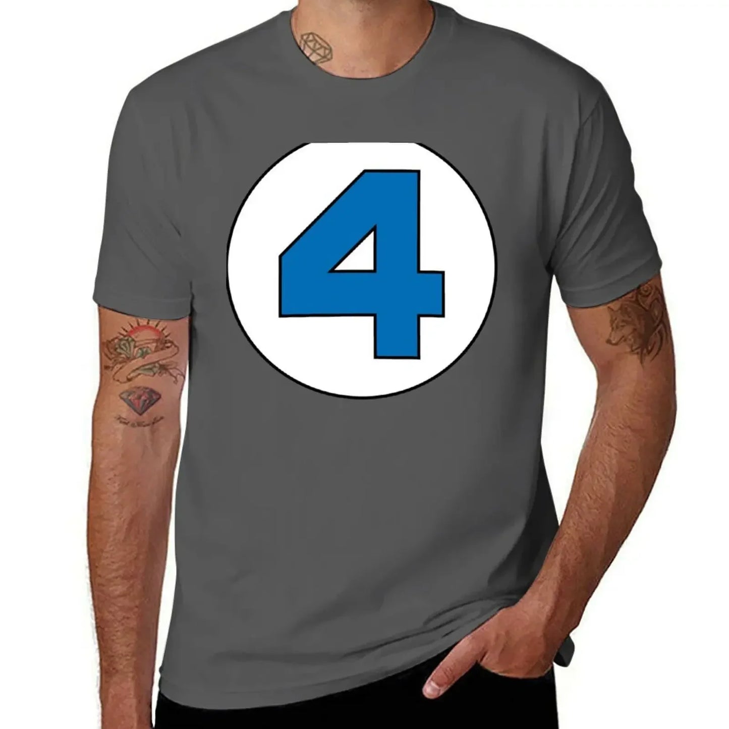 T-Shirt Die Fantastischen Vier – Rundes Schwarzes Logo Übergröße